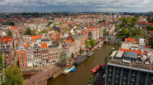 Panoramablick von der Westerkerk aus gesehen auf Amsterdam