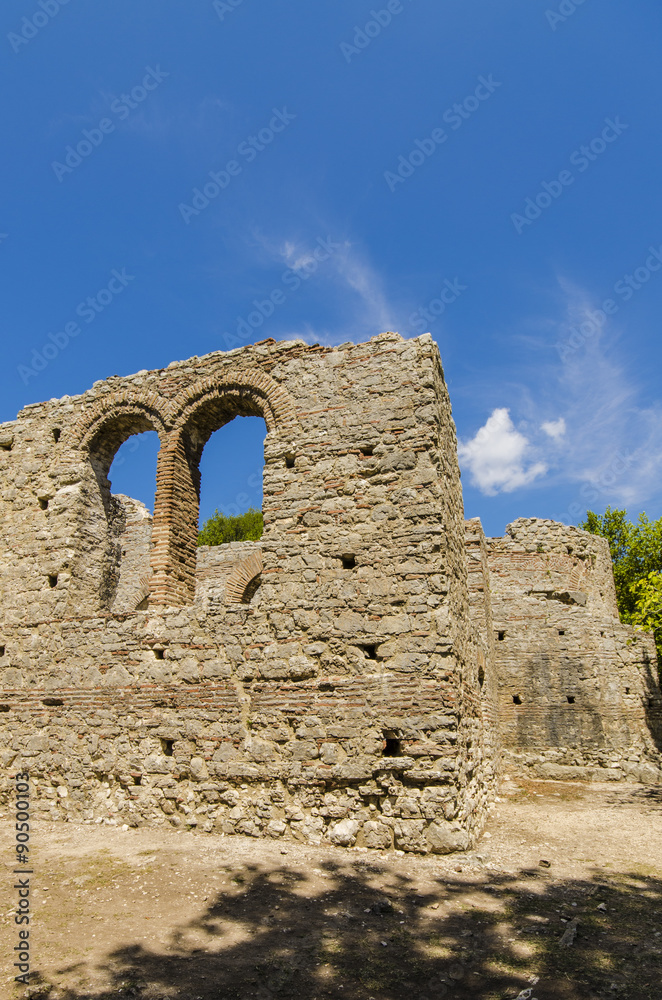 View at ruins of ancient city Butrint in Albania