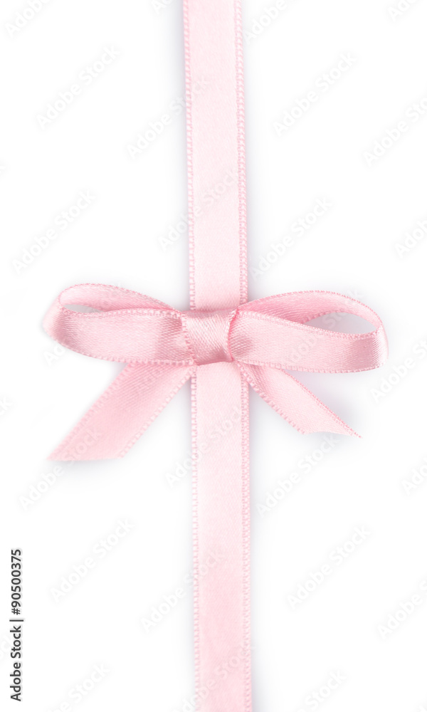 Pink ribbon bow isolated on white Pink ribbon bow isolated on white