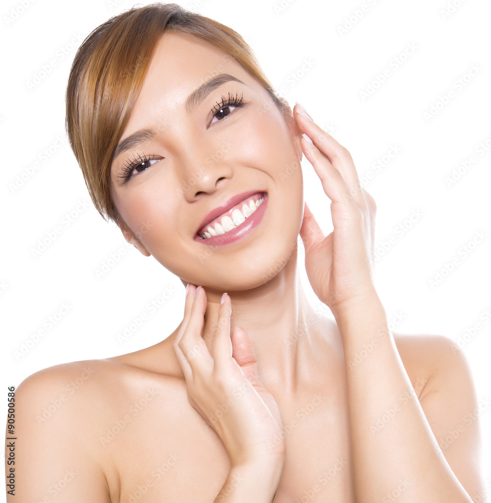 portrait of beautiful young asian woman with clear skin isolated on white portrait of beautiful young asian woman with clear skin isolated on white
