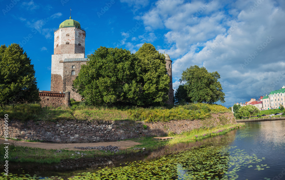Panoramic view of Vyborg castle in Russia