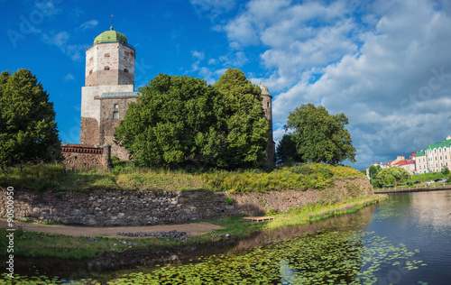 Panoramic view of Vyborg castle in Russia