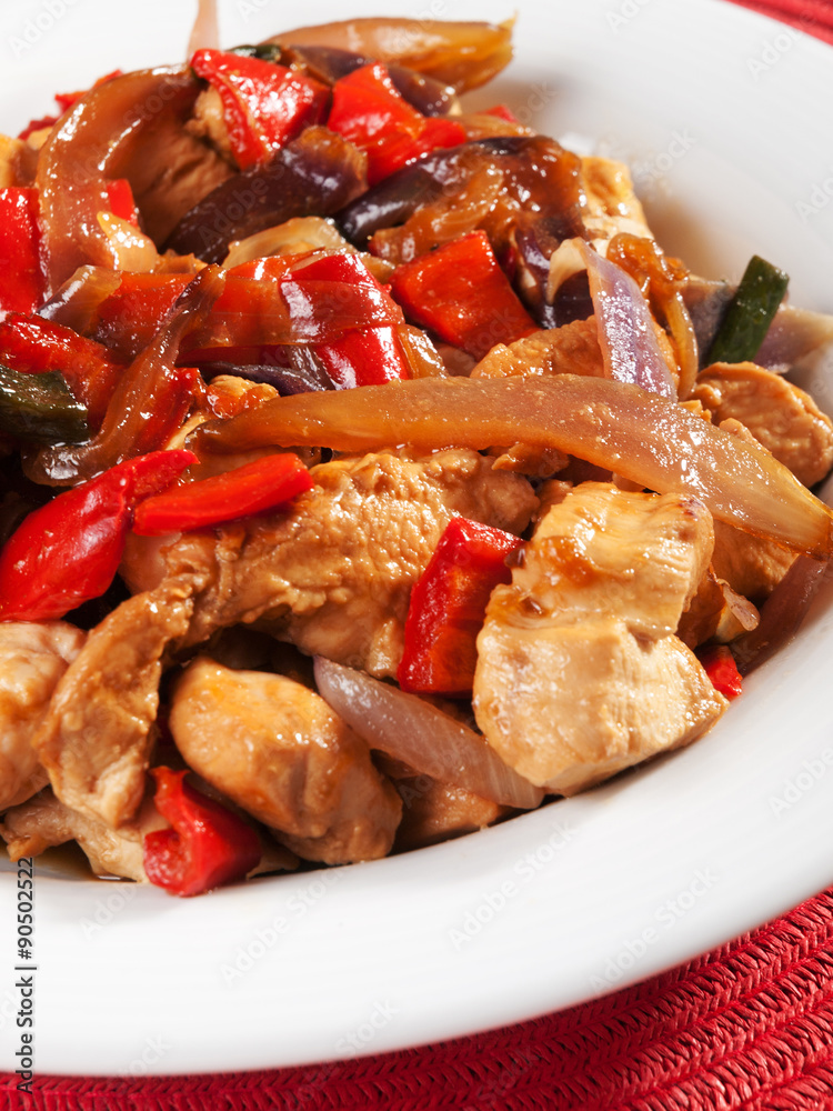 Fried chicken with vegetables Fried chicken with vegetables