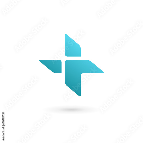 Cross plus medical logo icon design template elements