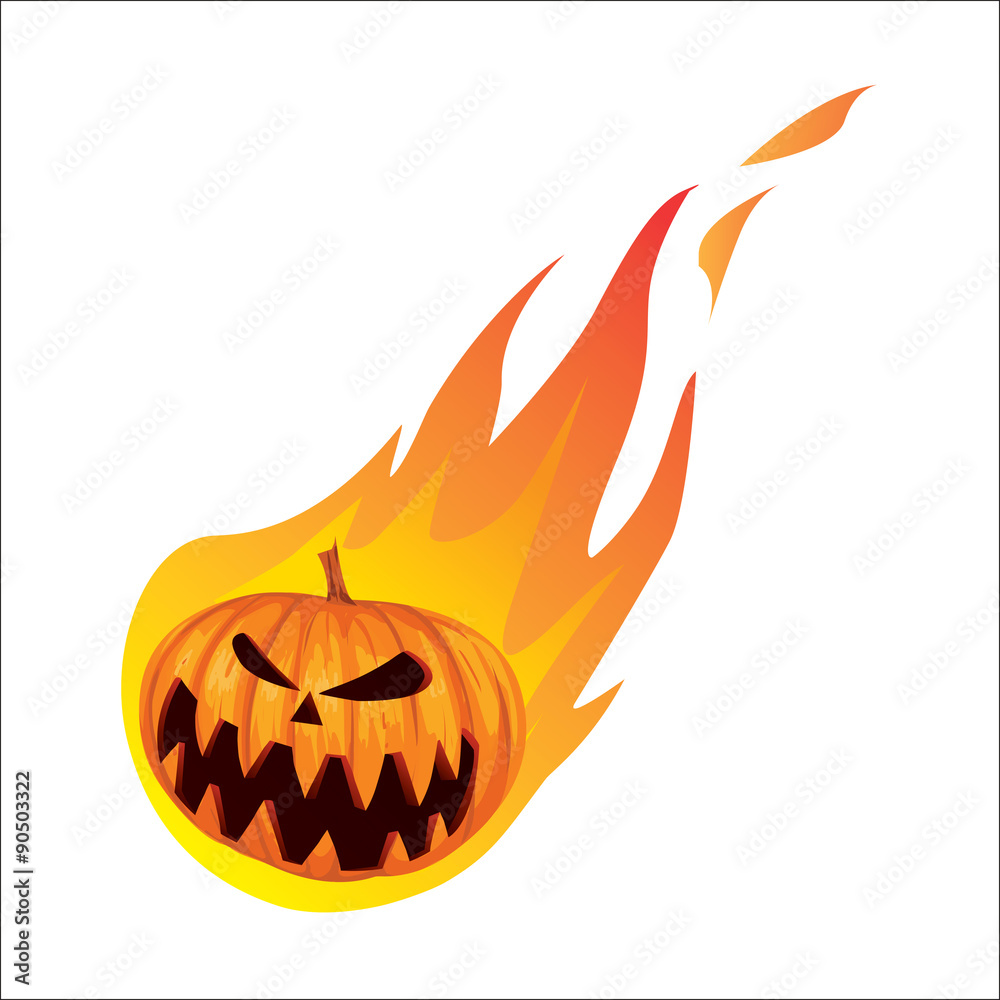 Burning in Fire Jack o Lantern Halloween Pumpkin Burning in Fire Jack o Lantern Halloween Pumpkin