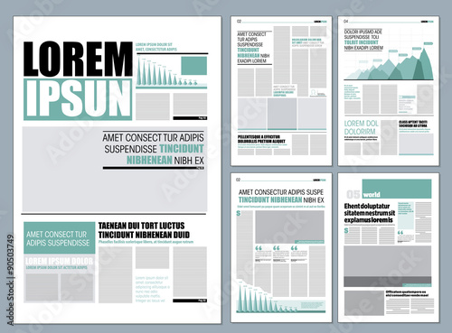Green graphical design newspaper template 