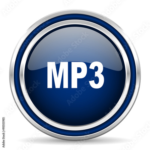 mp3 blue glossy web icon