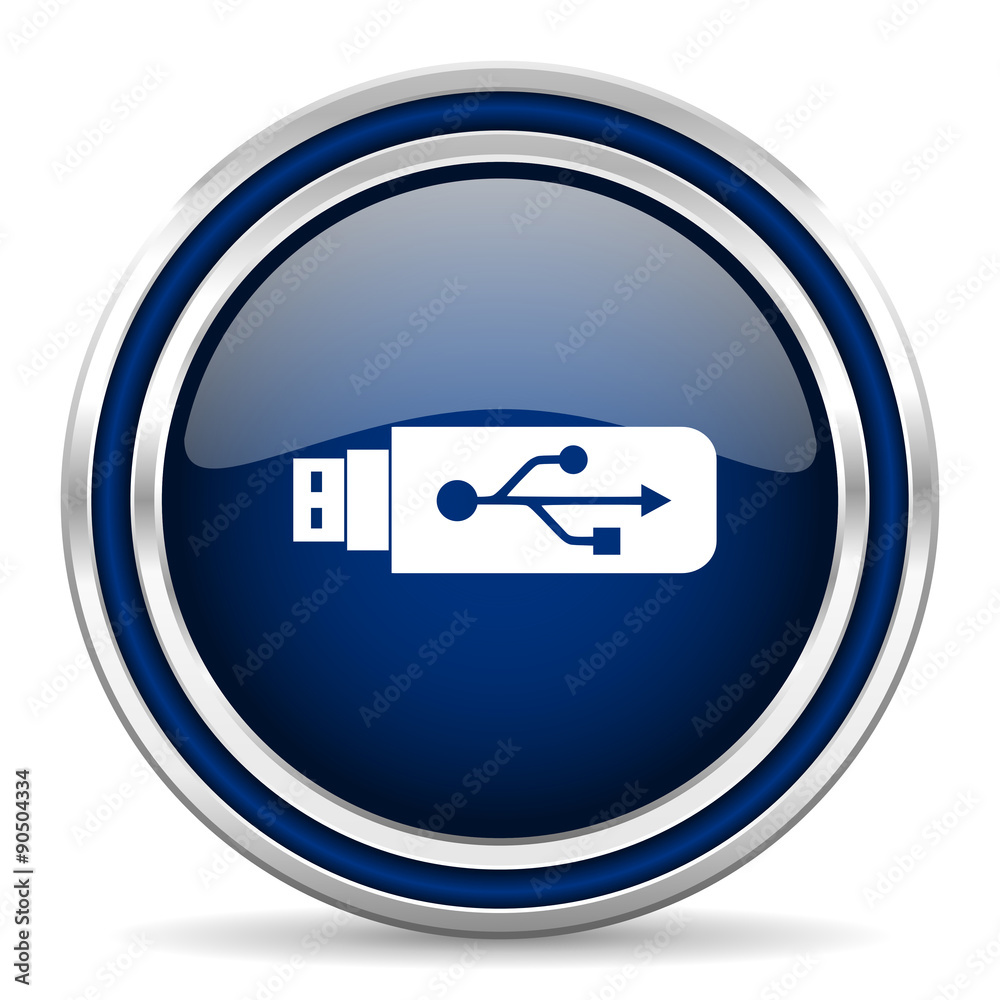 usb blue glossy web icon usb blue glossy web icon