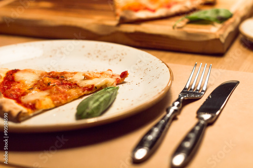Original italian Pizza Margherita with cheese and tomato sauce