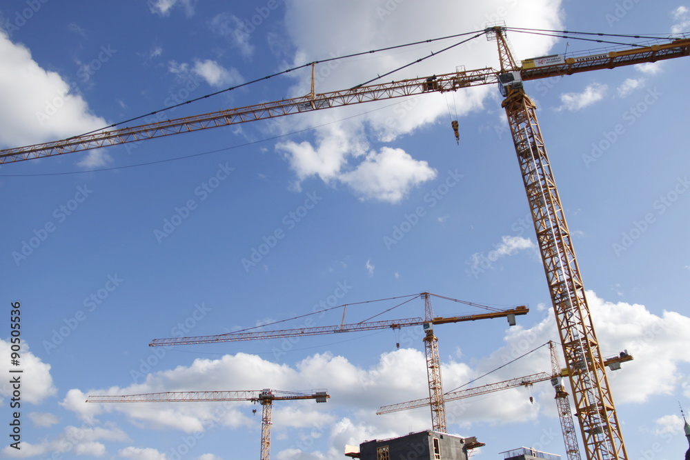 Grues de chantier à Copenhague, Danemark Grues de chantier à Copenhague, Danemark