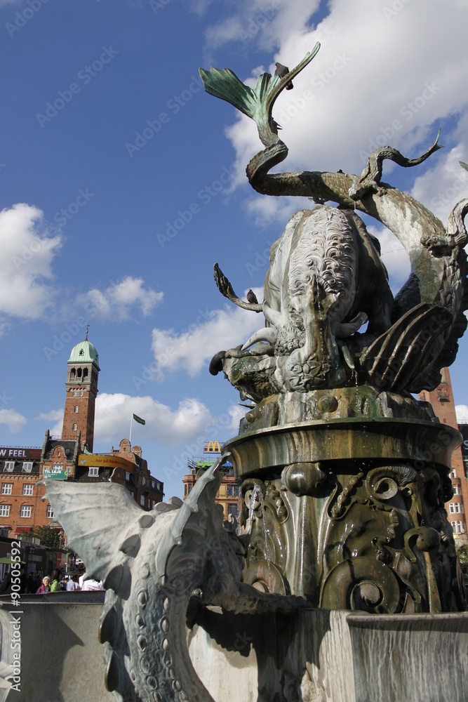 Fontaine à Copenhague, Danemark	