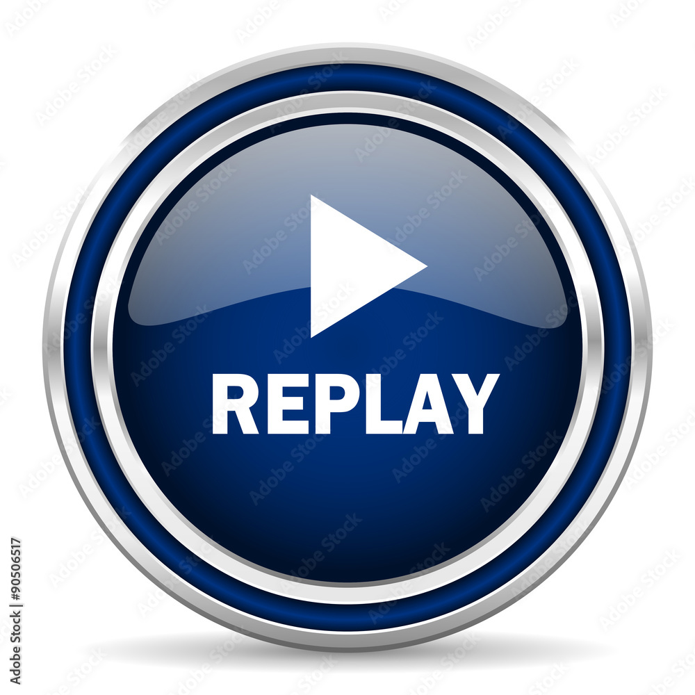 replay blue glossy web icon replay blue glossy web icon