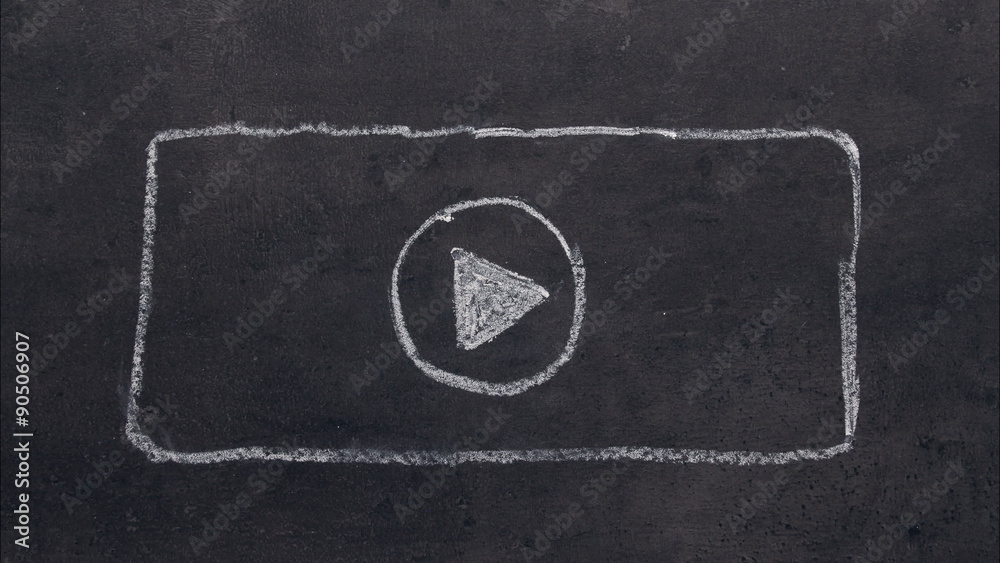 Video player border chalkboard drawing animation