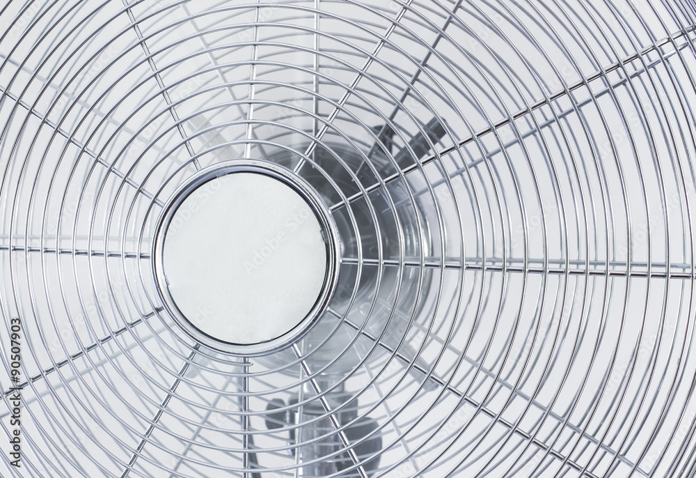 air cooler chrome Metal fan on a white background with spinning air cooler chrome Metal fan on a white background with spinning