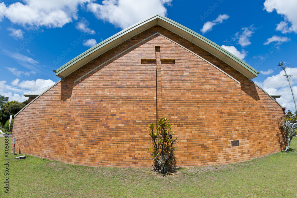 Brick Church with Cross