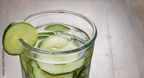 Cucumber water in glass