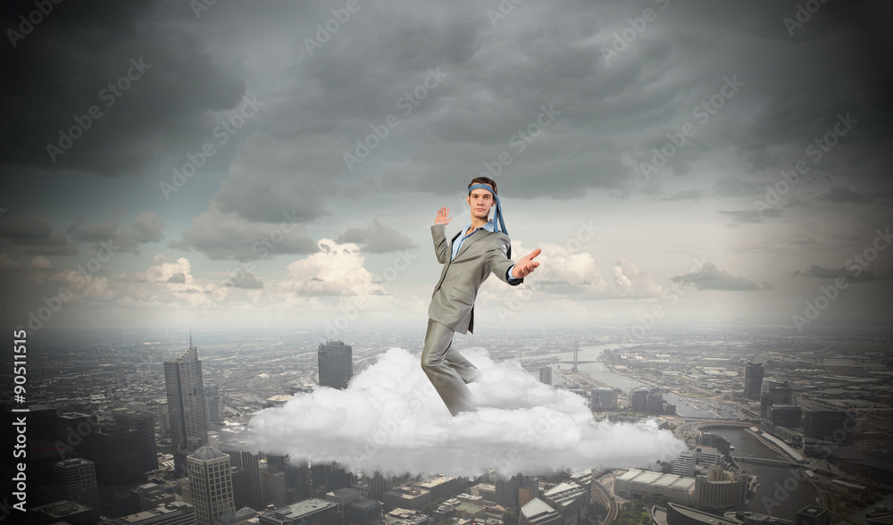 Naklejka premium With tie on head