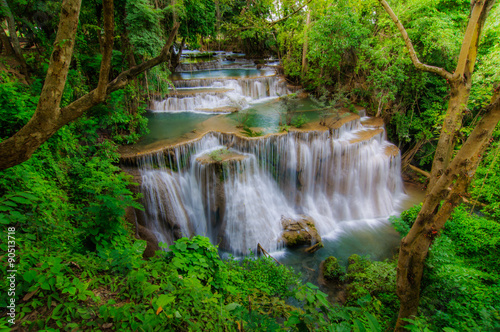 Huay Mae Kamin Waterfall National Park  Kanchanaburi  Thailand