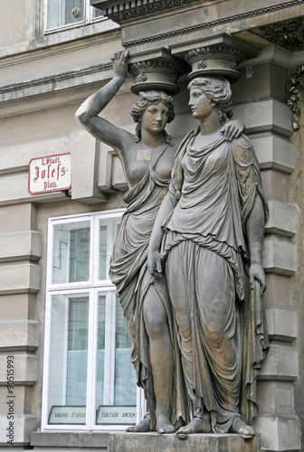 Sculptures in the Hofburg Palace in Vienna, Austria.