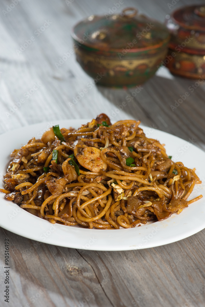 Fried Penang Char Kuey Teow which is a popular noodle dish in Ma Fried Penang Char Kuey Teow which is a popular noodle dish in Ma
