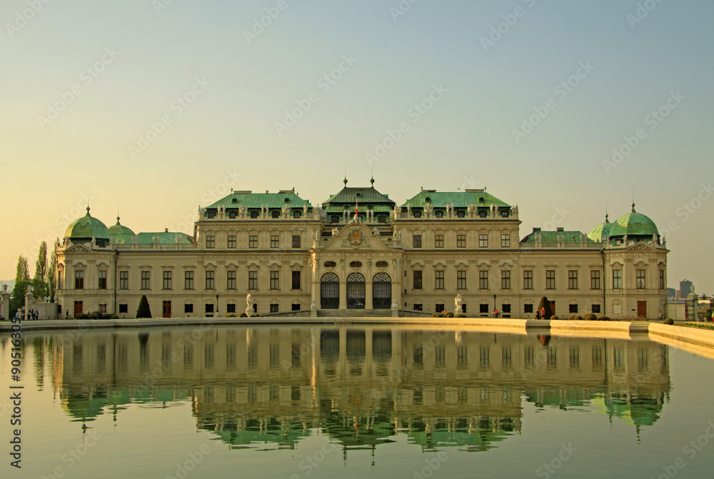 Belvedere Palace on the sunset, Vienna, Austria