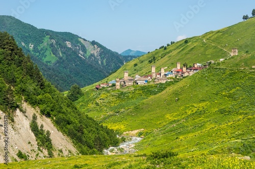 View of the village Adishi, Georgia