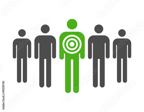 Personal targeted consumer marketing flat icon for apps and websites