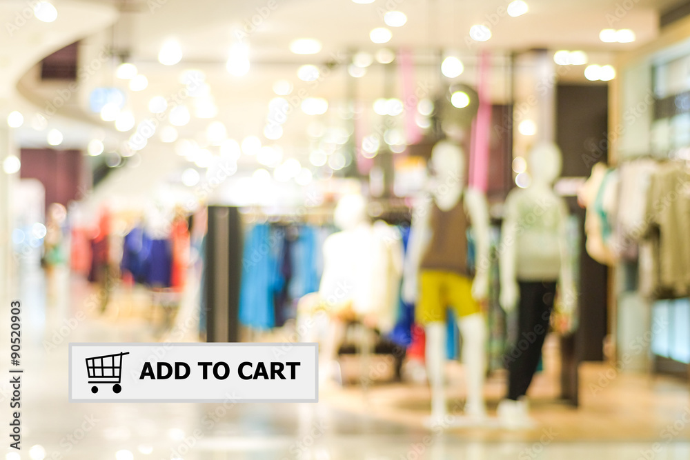 Add to cart on address bar over blur store background