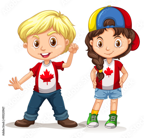 Canadian boy and girl smiling