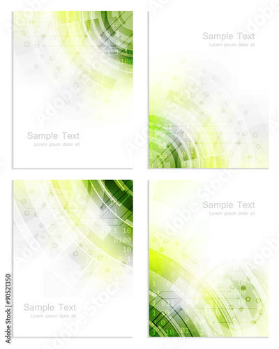 Set of abstract business flyer template, brochure or cover design