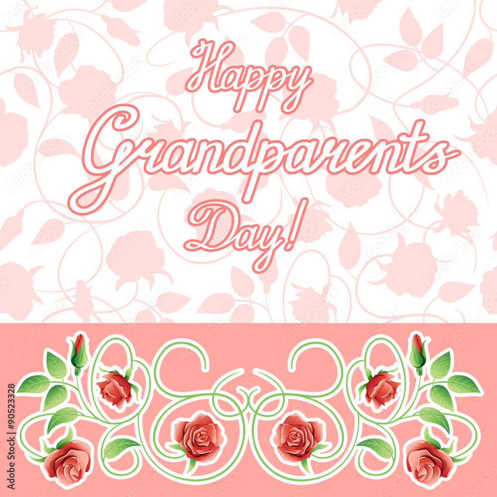 Vector illustration. Happy grandparents day.