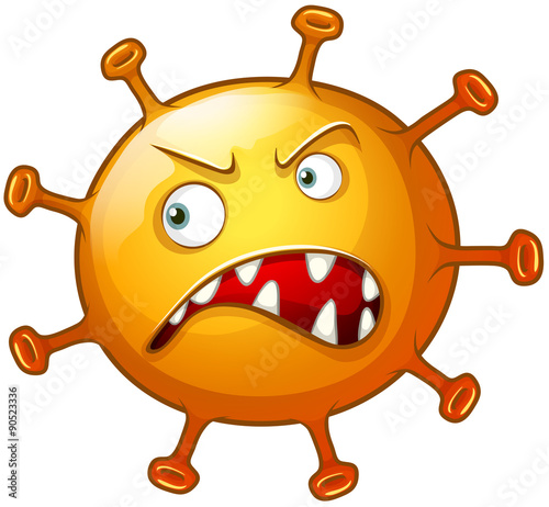 Bacteria with angry face