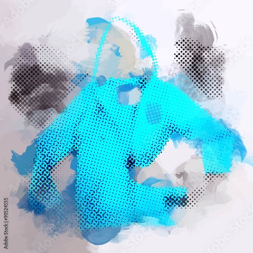 Vector drawing blue jacket