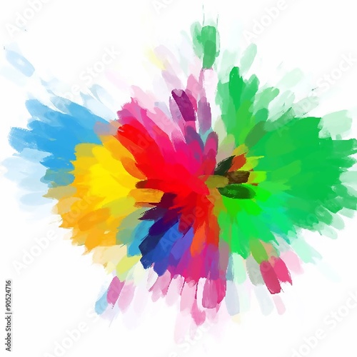Colorful flower brush strokes