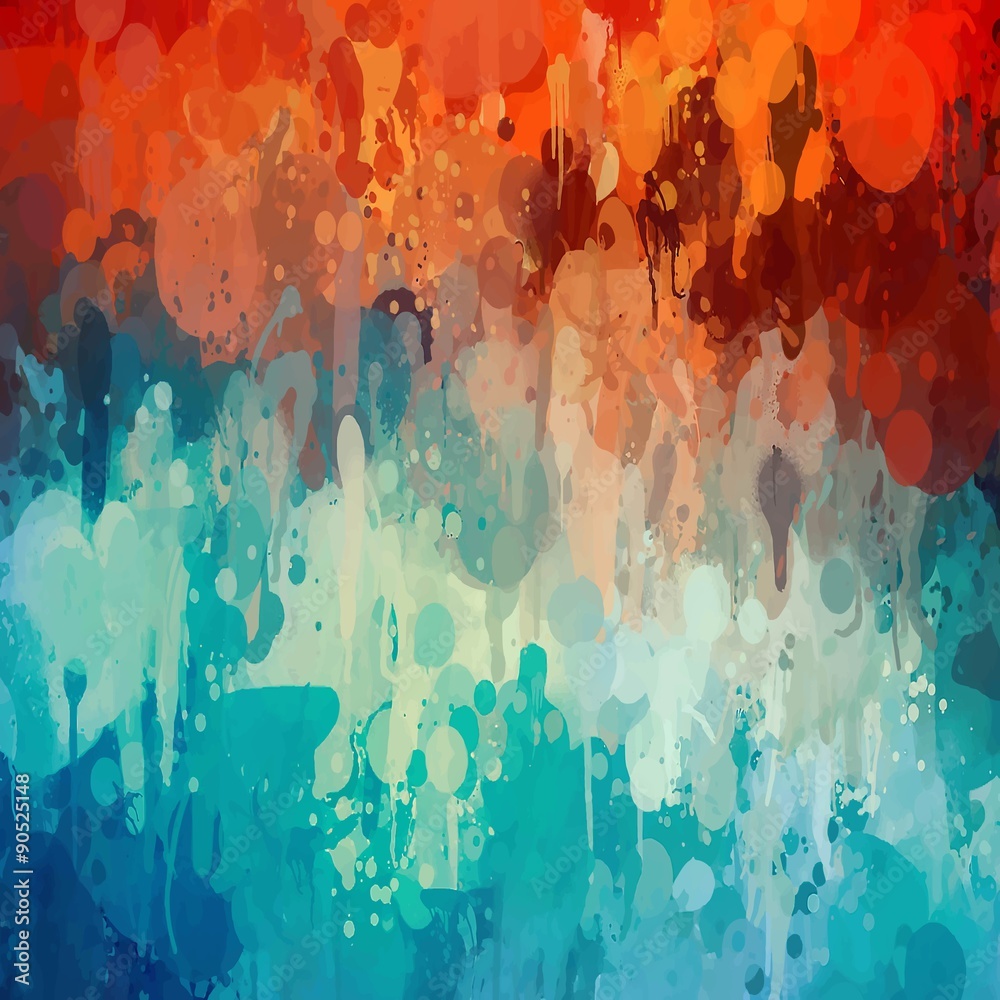 Two bright colors brush strokes background. Vector version