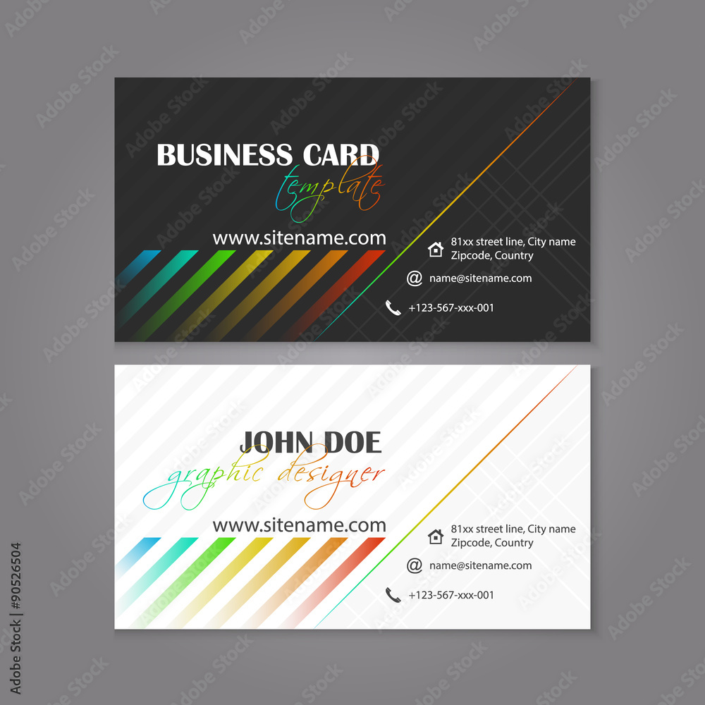 Fototapeta premium Business card template vector colorful design for individual or business presentation
