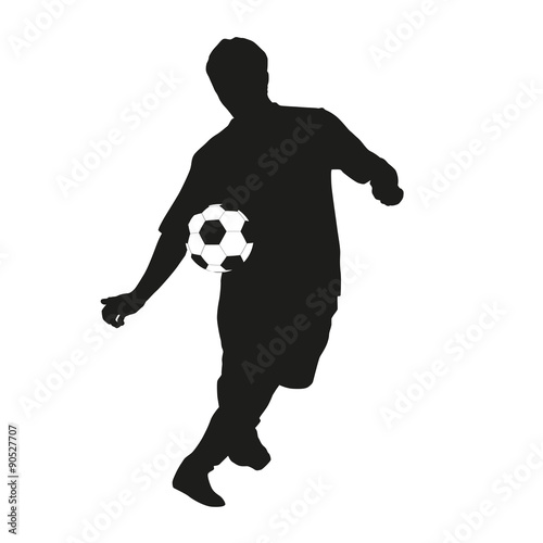 Fototapeta Naklejka Na Ścianę i Meble -  Young soccer player silhouette