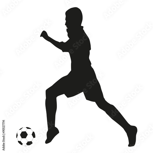 Soccer player silhouette. Young boy