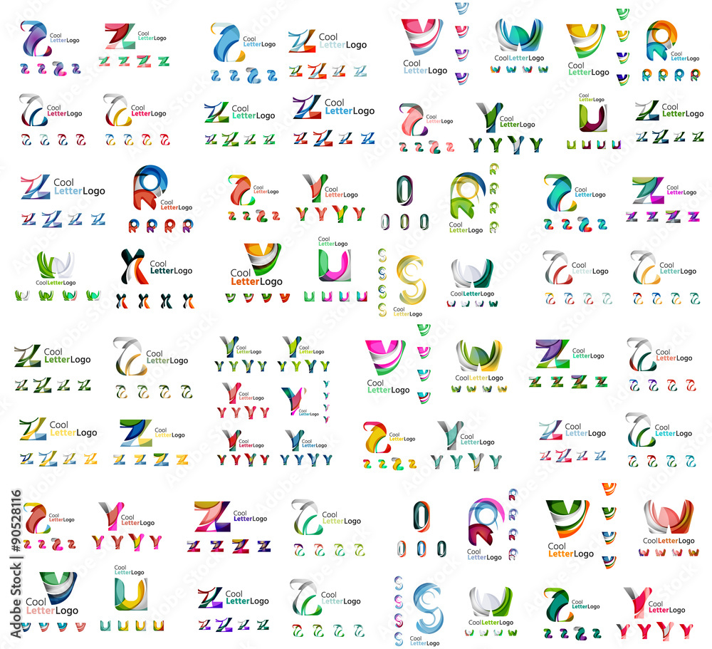 Mega set of letter logos