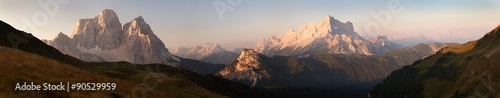 Morning panoramic view of mount Civetta and Mount Pelmo