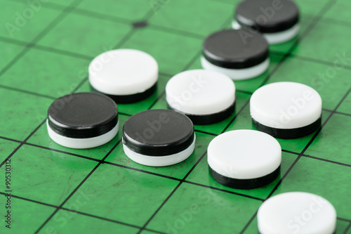 Quadro em tela discs on Reversi Board