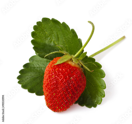 Wallpaper Mural Strawberries with leaves. Isolated on a white background.  Torontodigital.ca