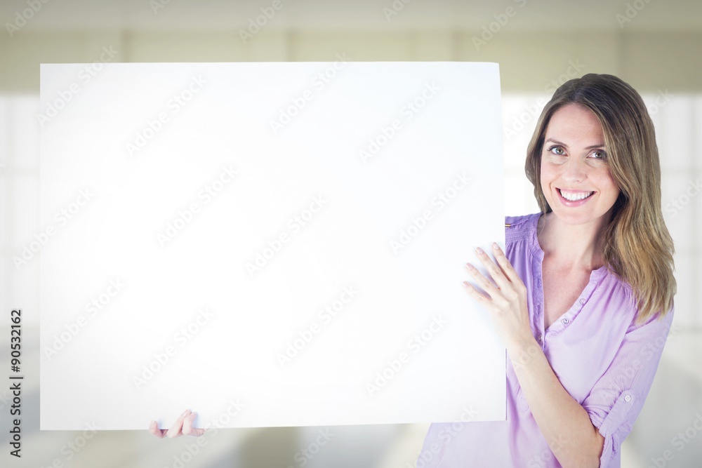 Composite image of portrait of smiling businesswoman Composite image of portrait of smiling businesswoman