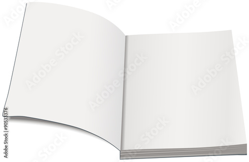 White paperback template. Open book paperback