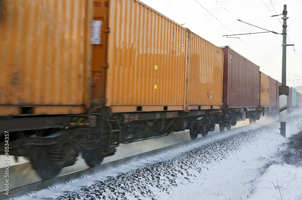 Obraz premium Güterzug im Winter