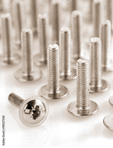 metal bolts tool on white