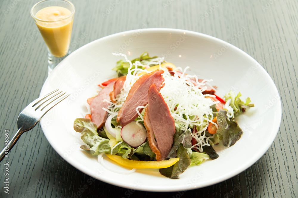 Salad with arugula and duck breast. Salad with arugula and duck breast.