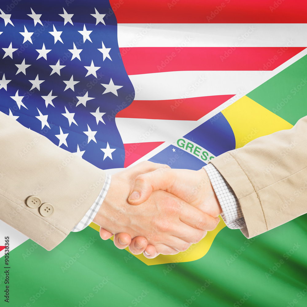 Businessmen handshake - United States and Brazil