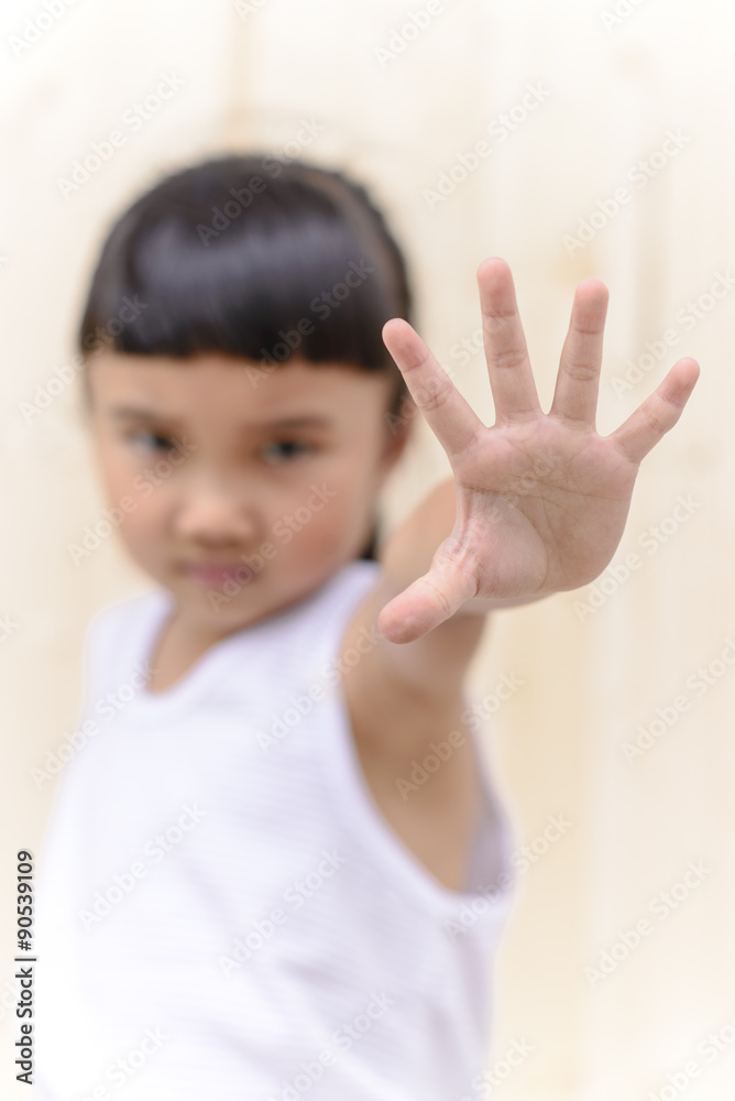Kid with hand posture Kid with hand posture
