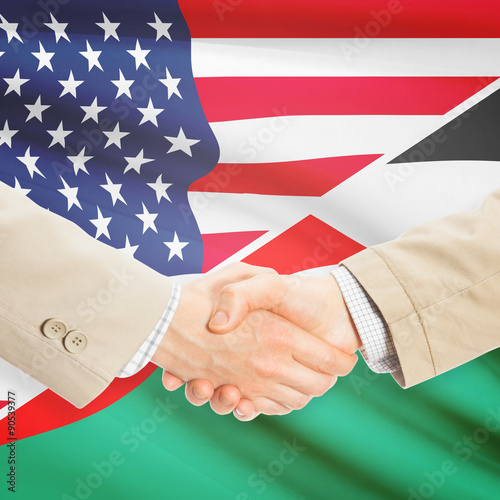 Businessmen handshake - United States and Palestine